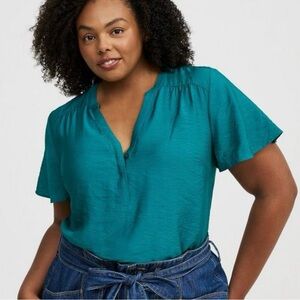 Torrid 2 🫐 Plus Size Teal Women's Top Blouse